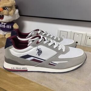 U.S. Polo Assn. Men's White and Gray Sneakers